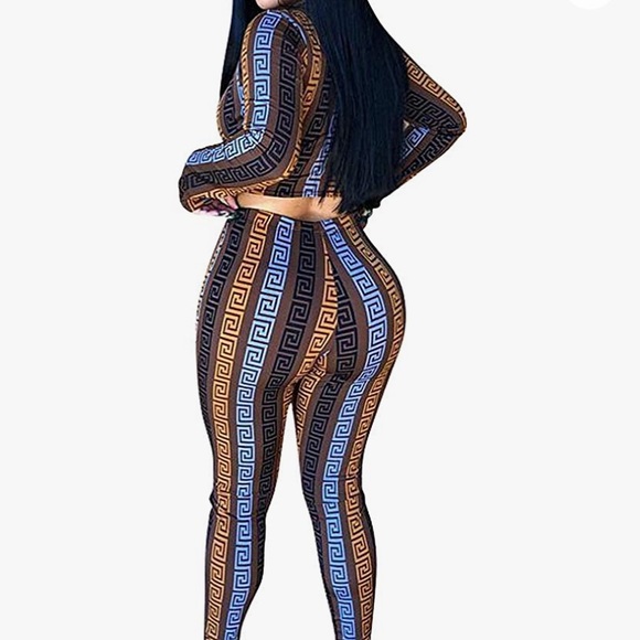 Sexy Stripe Printed 2 Piece Outfits - Picture 3 of 6